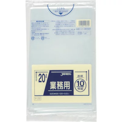 ジャパックス スタンダードポリ袋 20L・透明